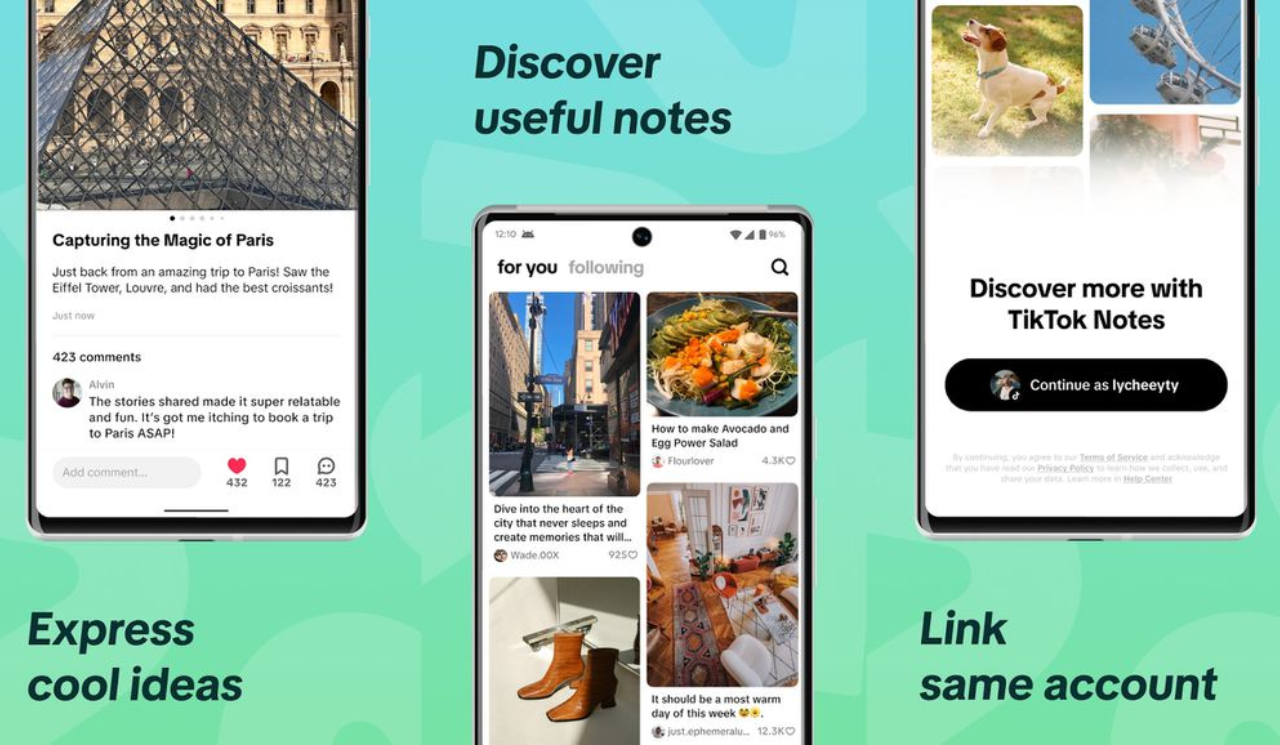 Novo app, o TikTok Notes ainda está em fase experimental