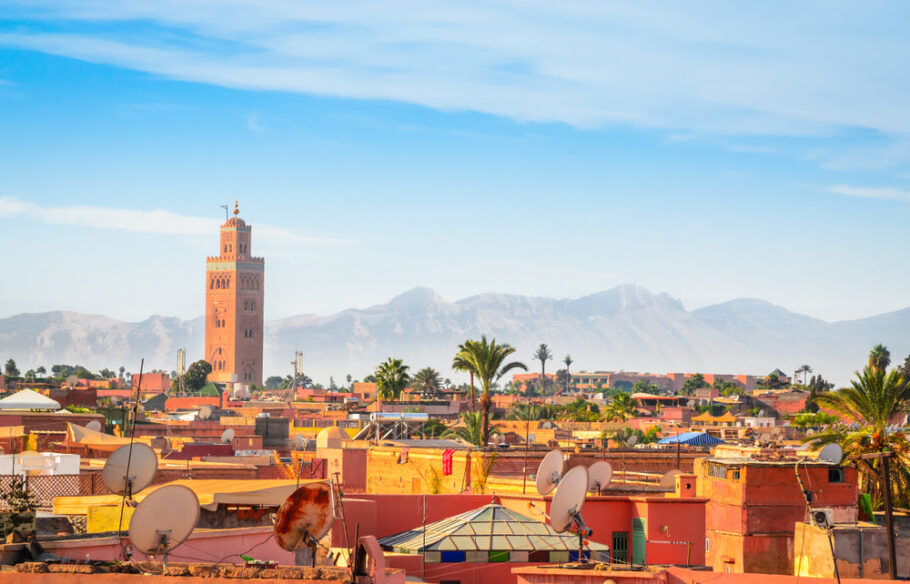 Vista da Medina de Marrakech, um dos destinos imperdíveis no Morrocos, no norte da África