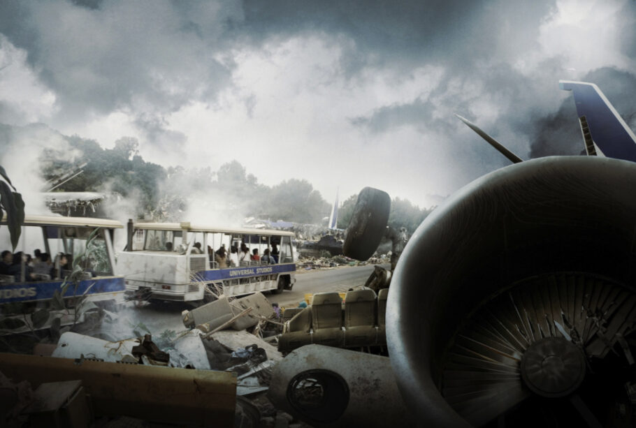 Fuselagem de avião real usada no filme Guerra dos Mundos, de 2005