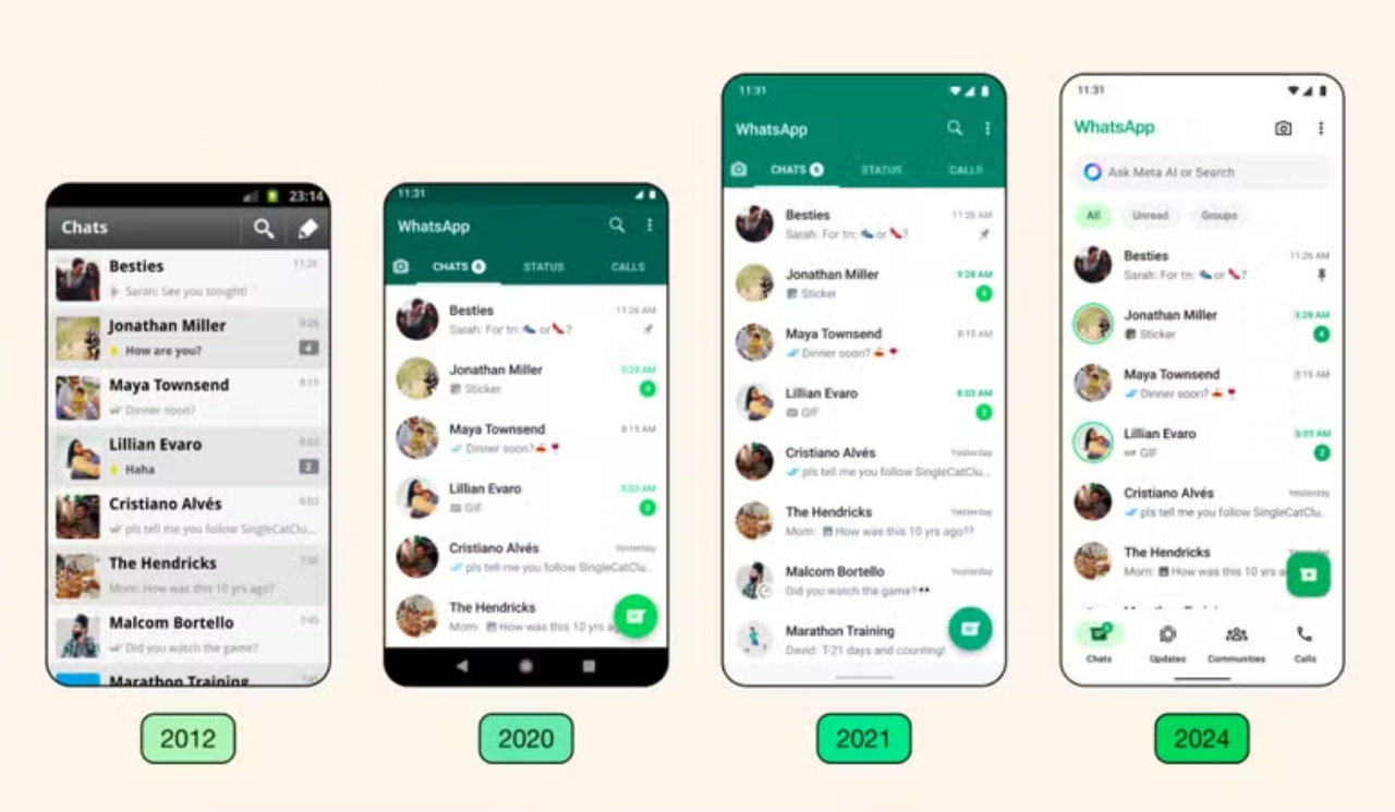 WhatsApp atualiza com novo design