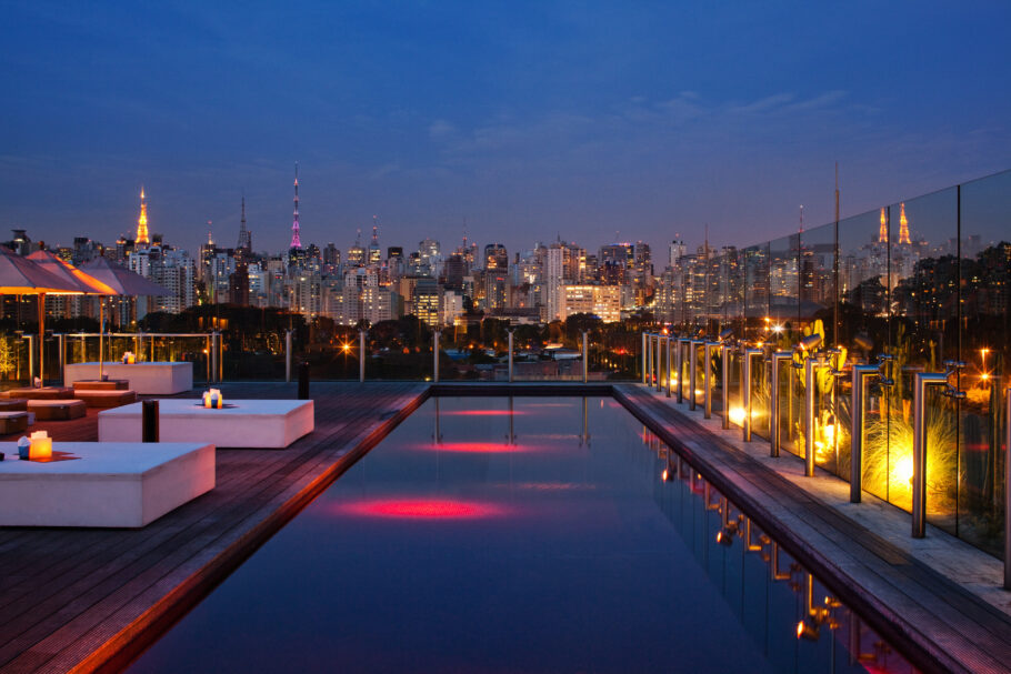 Piscina do Hotel Unique, na região do Parque do Ibirapuera