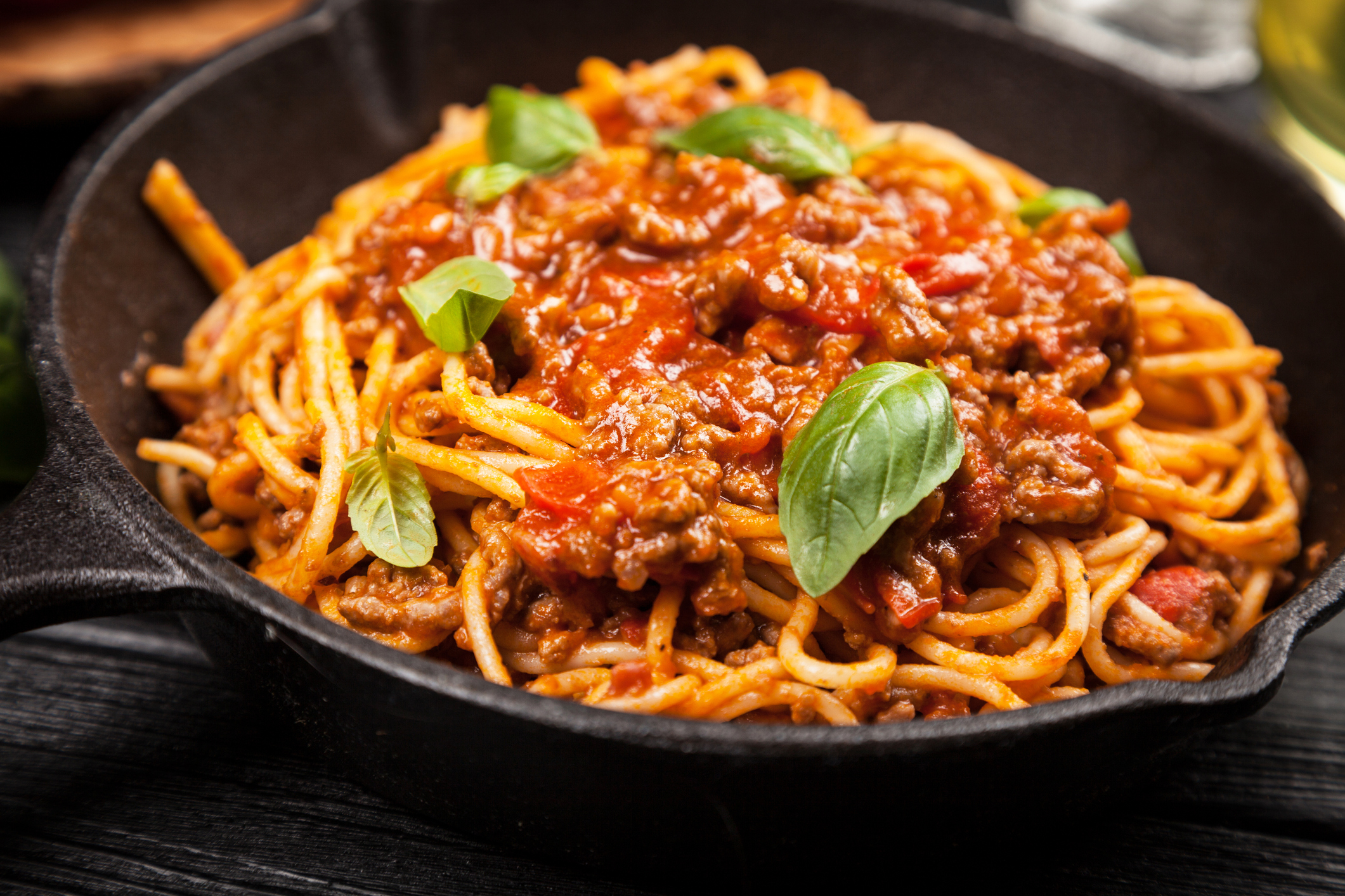 Macarronada com molho de carne