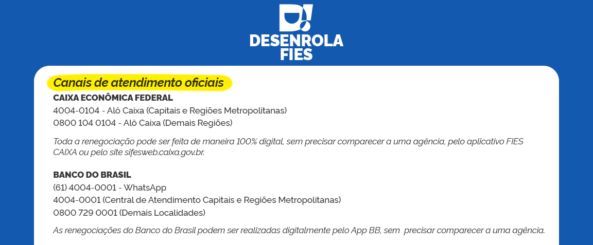 O prazo para adesão ao Desenrola Fies foi prorrogado até 31 de agosto