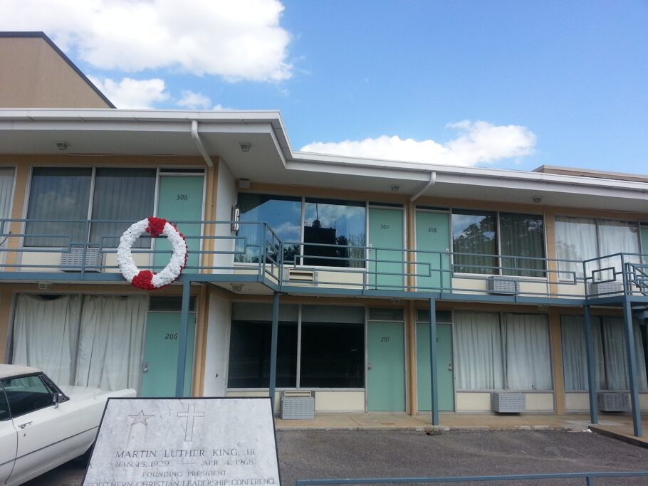 Martin Luther King estava hospedado no Lorraine Hotel, em Memphis, Tennessee, quando foi assassinado