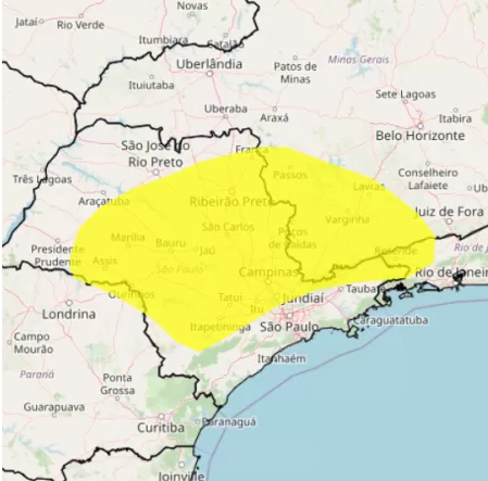 Há risco de tempestade em várias cidades, de acordo com alerta do Inmet