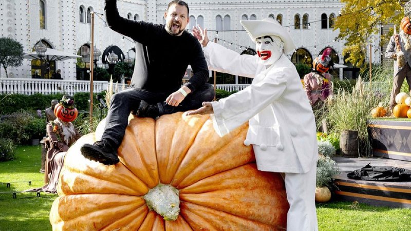 Abóbora gigante do dinamarquês chega perto de recorde mundial registrado ano passado – Divulgação/’Halloween at Tivoli’