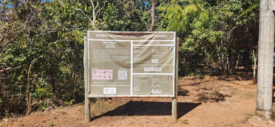 A entrada do Parque Nacional da Chapada dos Guimarães