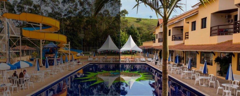 Piscina do Hotel Fazenda Recanto do Teixeira, em Nazaré Paulista