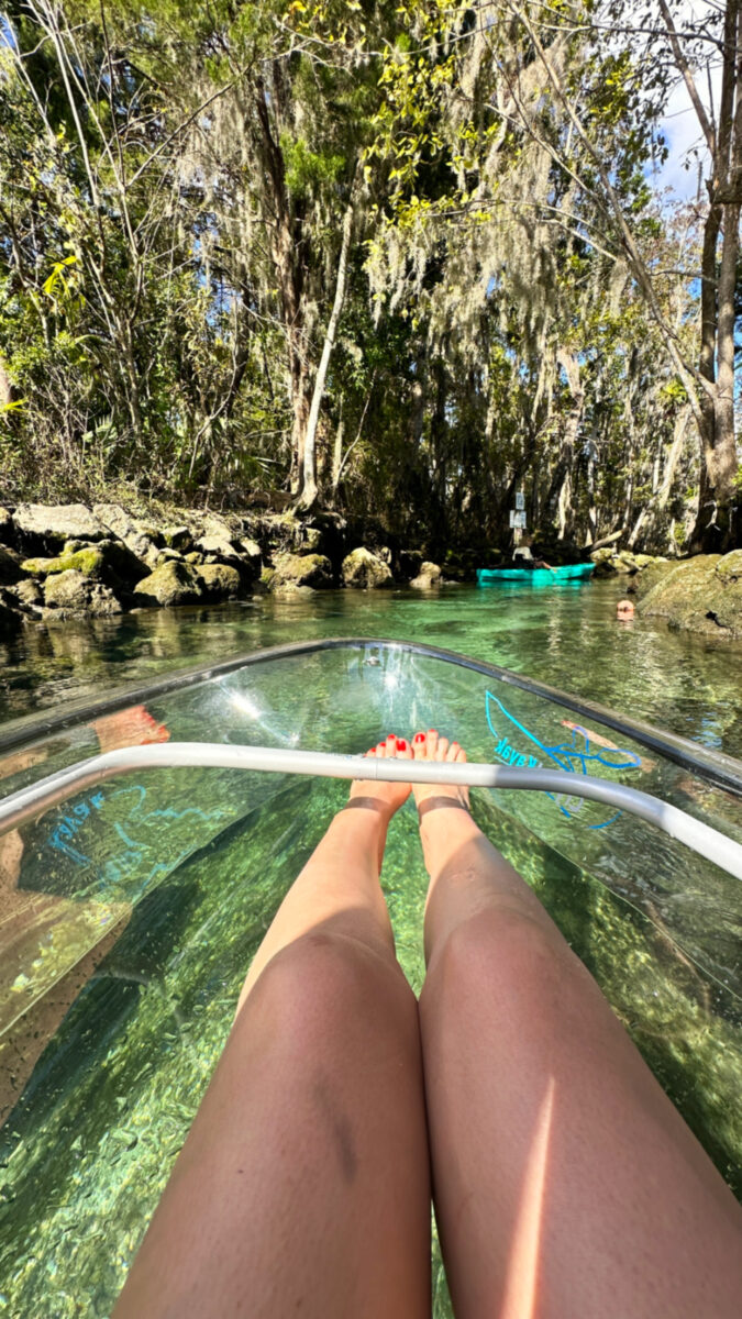 Com sorte, um manatee pode passar debaixo do seu caiaque transparente pela Three Sisters Springs; veja mais fotos e roteiro neste link