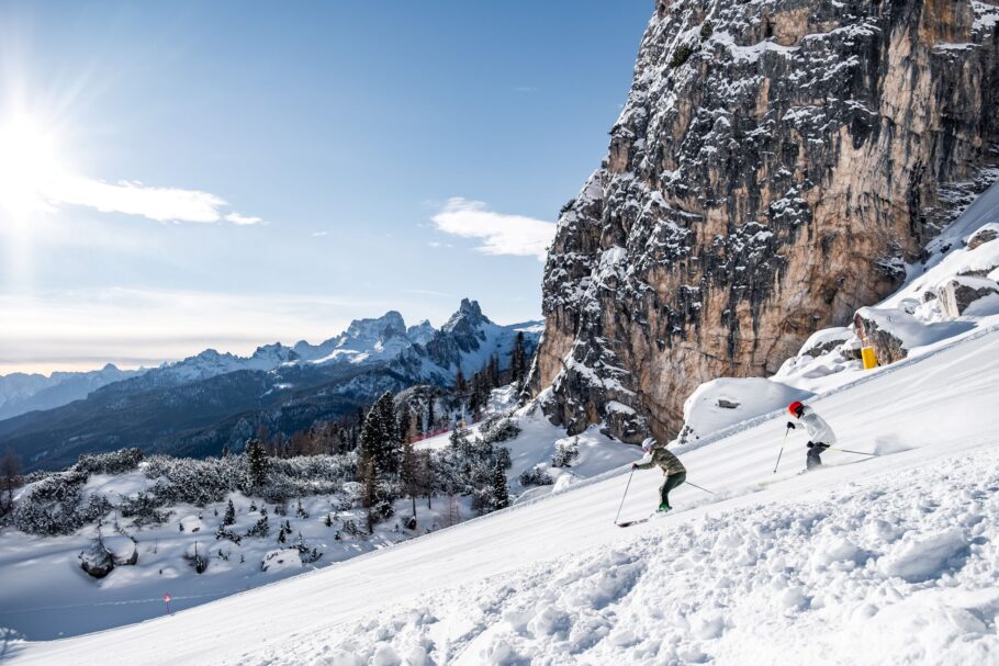 As pistas de Cortina são mundialmente famosas e fazem parte do complexo Dolomiti Superski