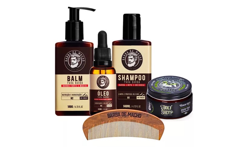 O Kit Lenhador Barba de Macho custa R$172 na promoção