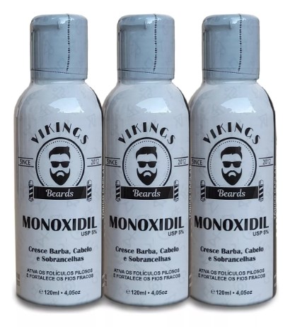 O Kit Monoxidil Masculino 120ml Com 3 Unidades custa R$88,11