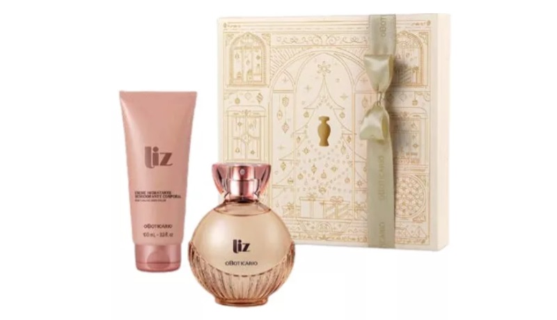 O kit de perfume + creme corporal Liz sai por R$152,47