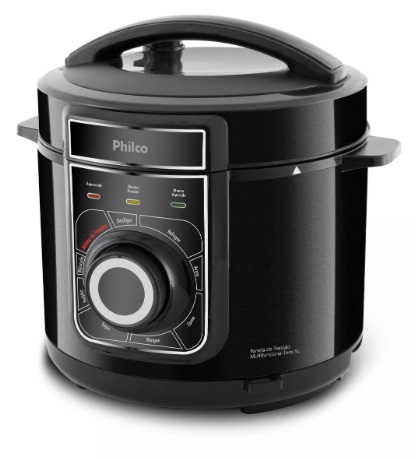 A panela de Pressão Philco Ppp02pi Inox Multifuncional 5l Cor Preto 127V custa R$349,90