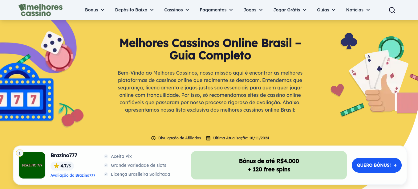 Mas o que exatamente faz o melhorescassino.com.br ser a plataforma ideal para quem quer encontrar cassinos que tenham um valor de depósito mais baixo?