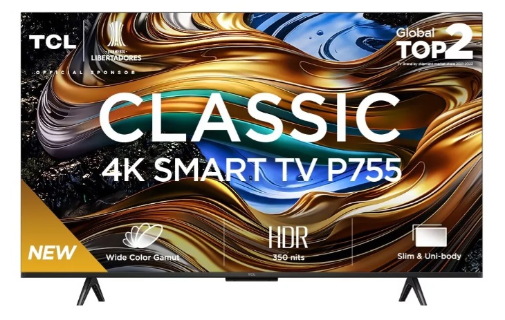 A Smart TV TCL Classic 4K HDR de 65 polegadas sai por R$2.839,55 na promoção do Mercado Livre