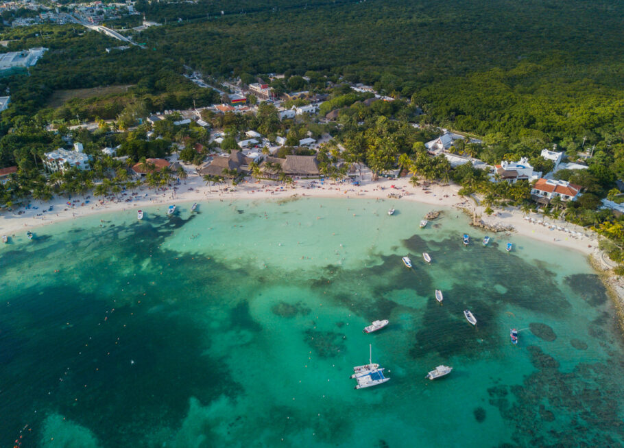 Praia das Caraíbas, em Akumal bay, na Riviera Maya, no México