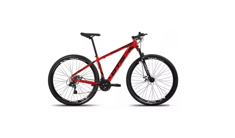 A bike GTS Feel Feel RDX vermelha/preta com quadro de 19” sai por R$725,94 com descontos