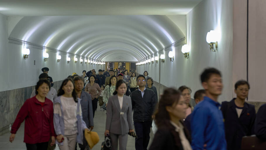Estação de metrô em Pyongyang, capital da Coreia do Norte
