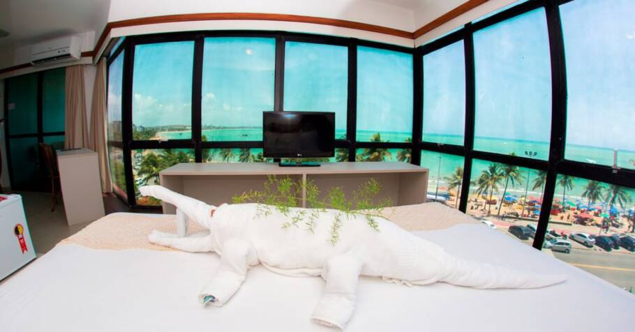 Vista de um dos quartos do Maceió Mar Hotel, na capital alagoana