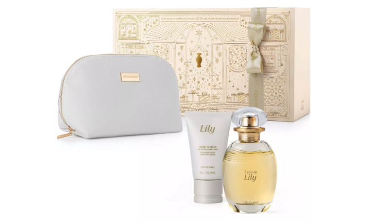 O kit de presente feminino Boticário Perfume L’eau De Lily sai por R$222,12