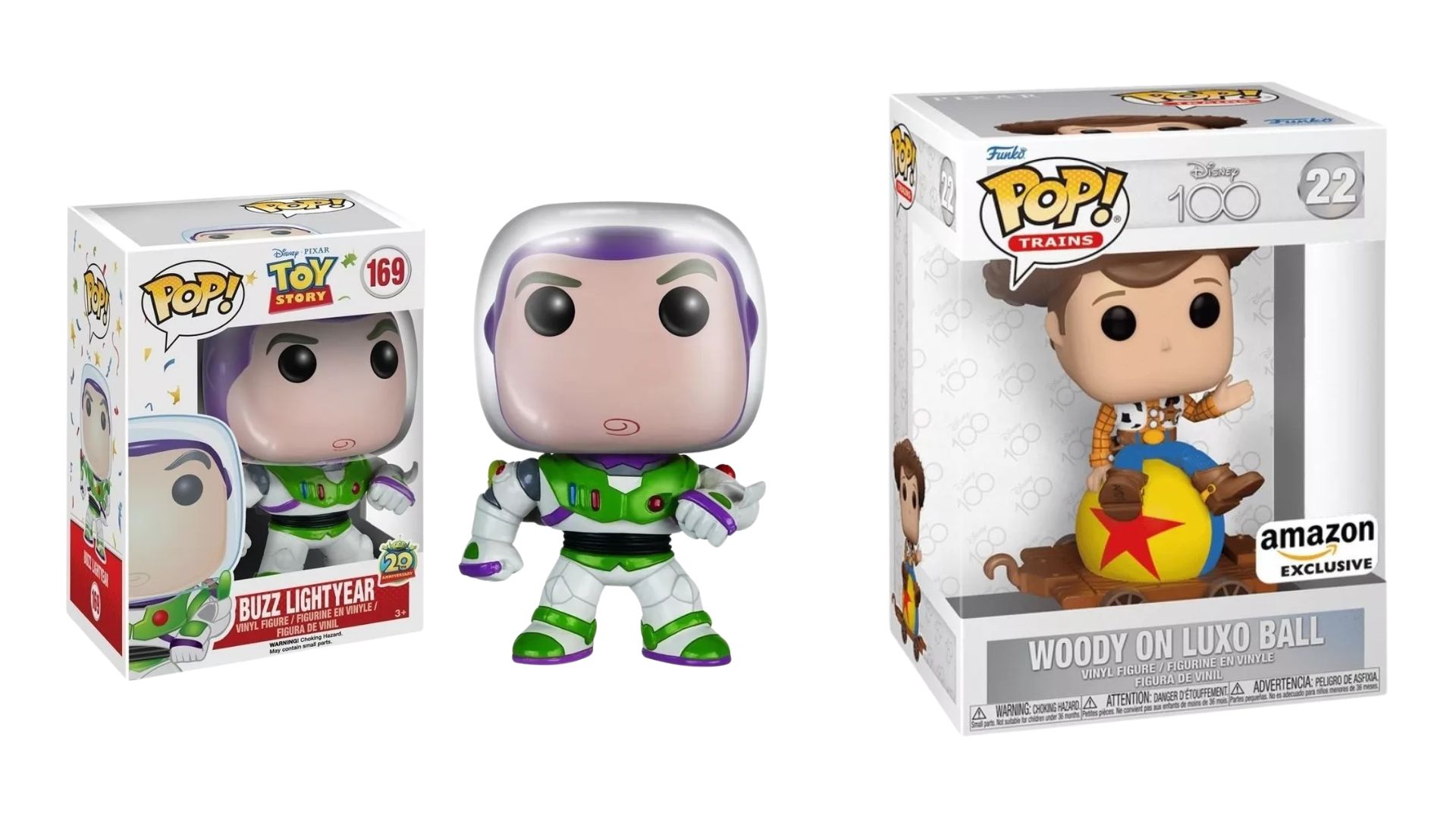 O Funko Pop do Buzz custa R$121,79 e o do Woody, R$99,90