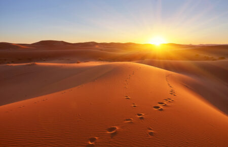 O famoso deserto do Saara, localizado no continente africano, possui uma área de 9.100.100 km².