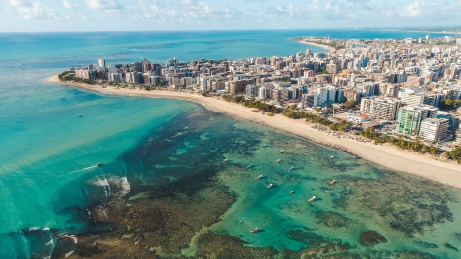 Vista aérea de Maceió, capital de  Alagoas