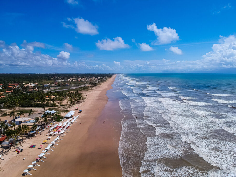 Vista aérea da Praia do Refúgio em Aracajú, Sergipe, Brasil