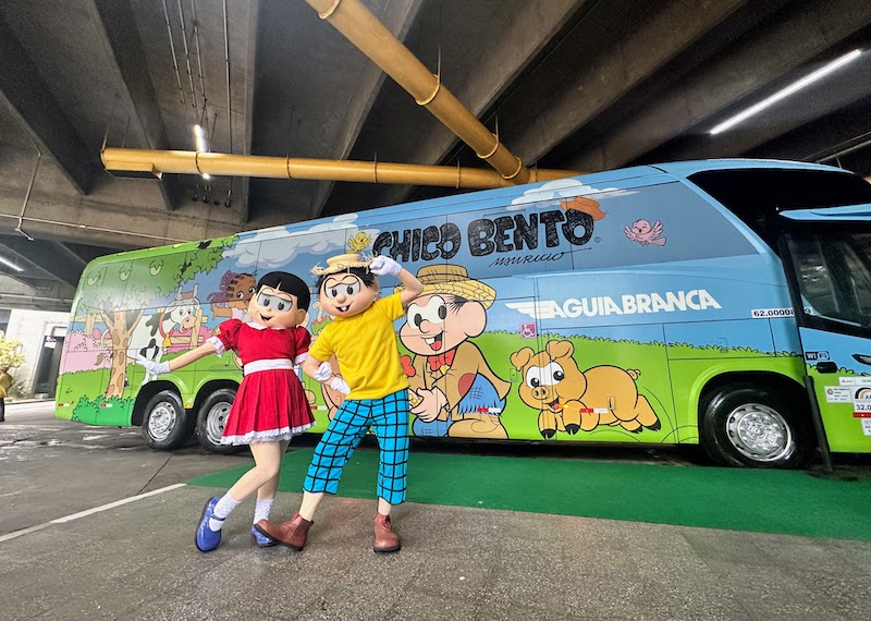 O lançamento do ônibus do Chico Bento aconteceu no Terminal Rodoviário do Tietê, em SP