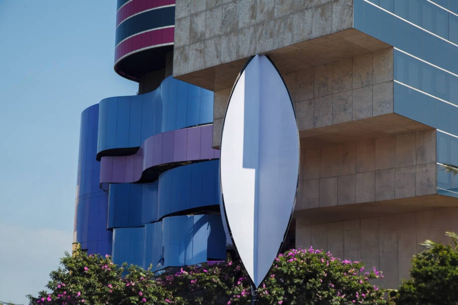 Detalhe do prédio onde fica o Instituto Tomie, em Pinheiros