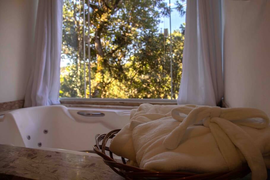 Vista de um dos quartos da Pousada Jardim da Mantiqueira