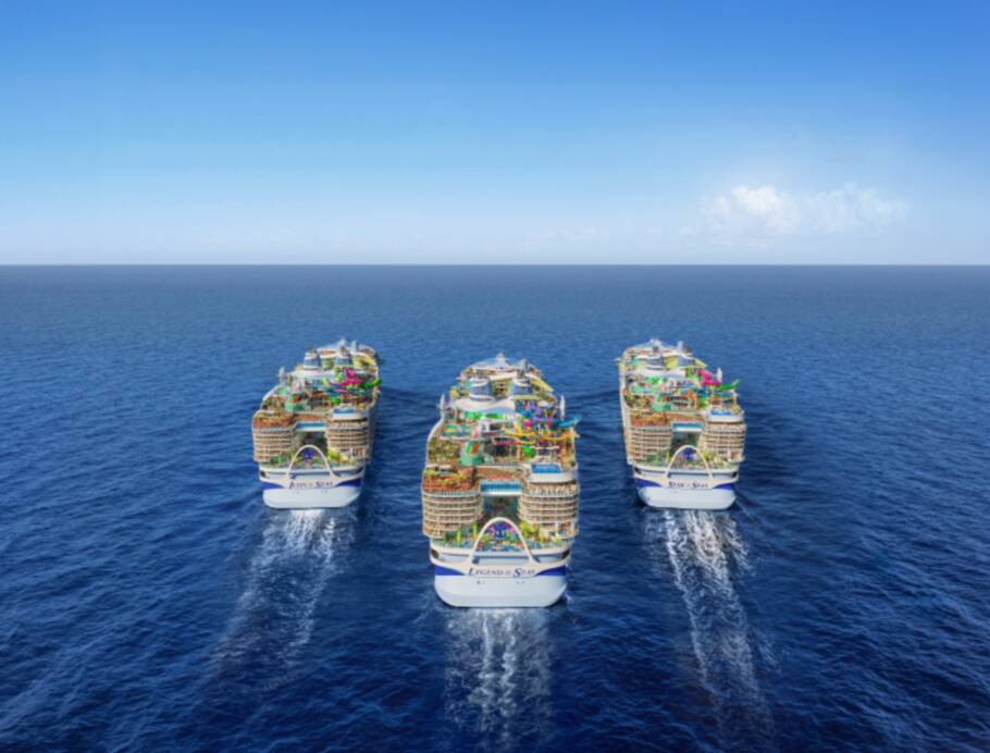 Os navios da Classe icon, da Royal Caribbean; os maiores navios do mundo