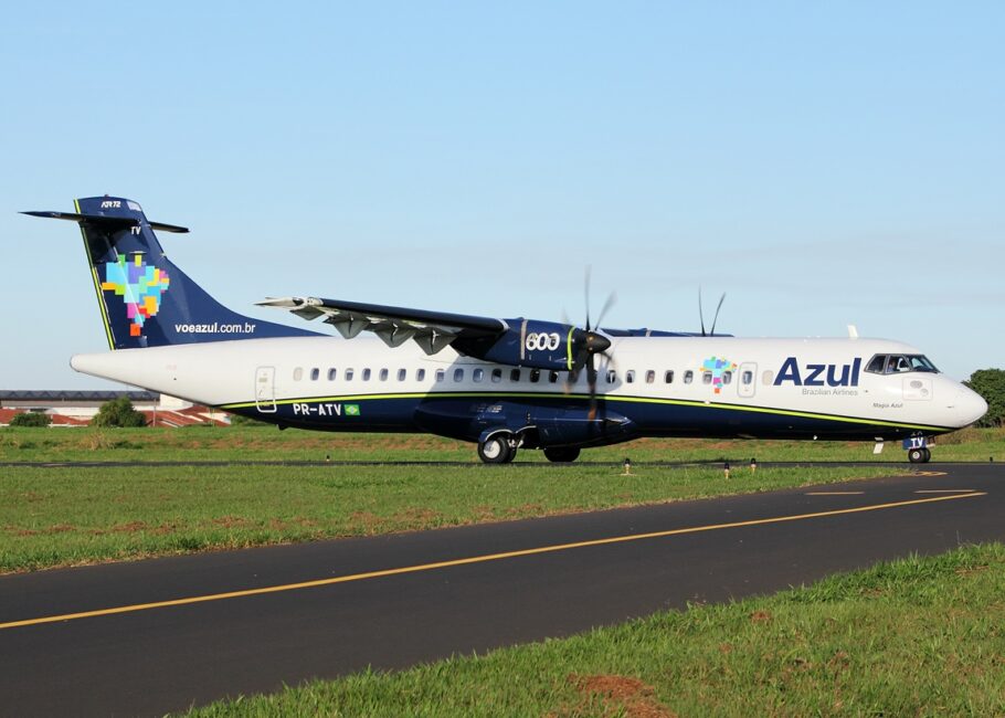 Modelo ATR 72-600, operado pela Azul Linhas Aéreas