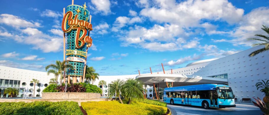 O Cabana Bay Beach Resort é um dos hotéis mais econômicos do Universal Orlando Resorts