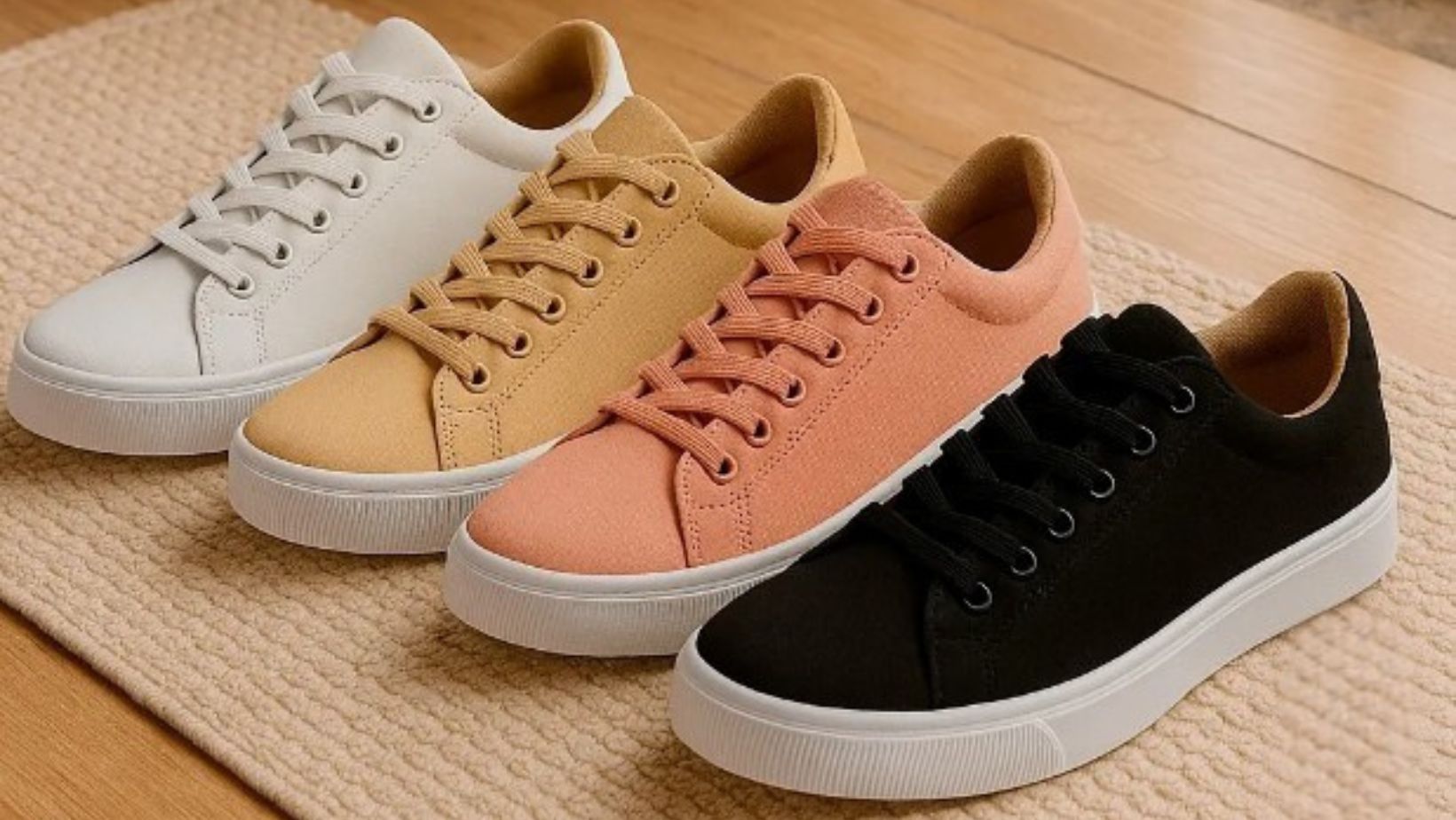 O kit com 4 pares de tênis casuais sai por R$208,40 + cupom de 15%