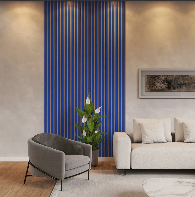 As 50 placas adesivas ripadas de MDF saem por R$131,97 + cupom de R%15