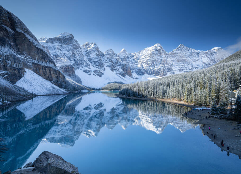O lago Moraine está entre os mais fotografados do mundo