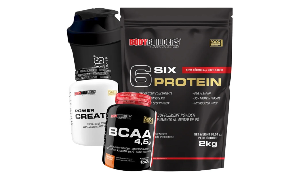 O kit completão da Bodybuilders custa R$103,70 no Mercado Livre