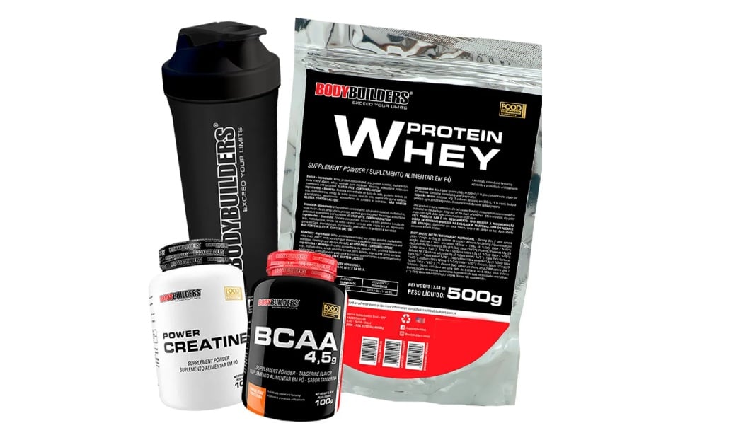 O kit da Bodybuilders custa R$38,99 + cupom de 12% no Mercado Livre