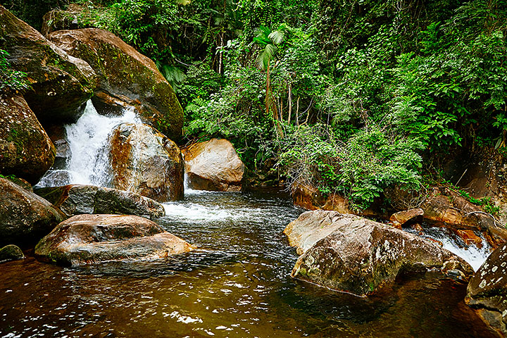 Cachoeira na trilhas no Parque Estadual da Serra do Mar
