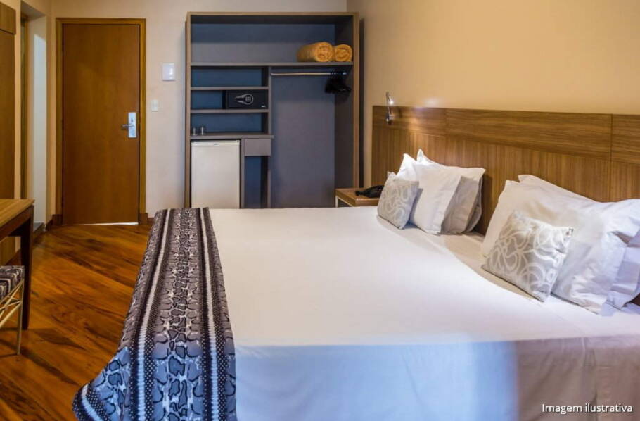 Quartos Standard  têm versões para duas a três pessoas, de acordo com o número de hóspedes