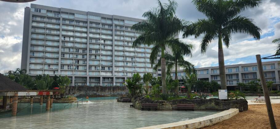 Vista do My Mabu, que fica bem em frente ao parque aquático Blue Park