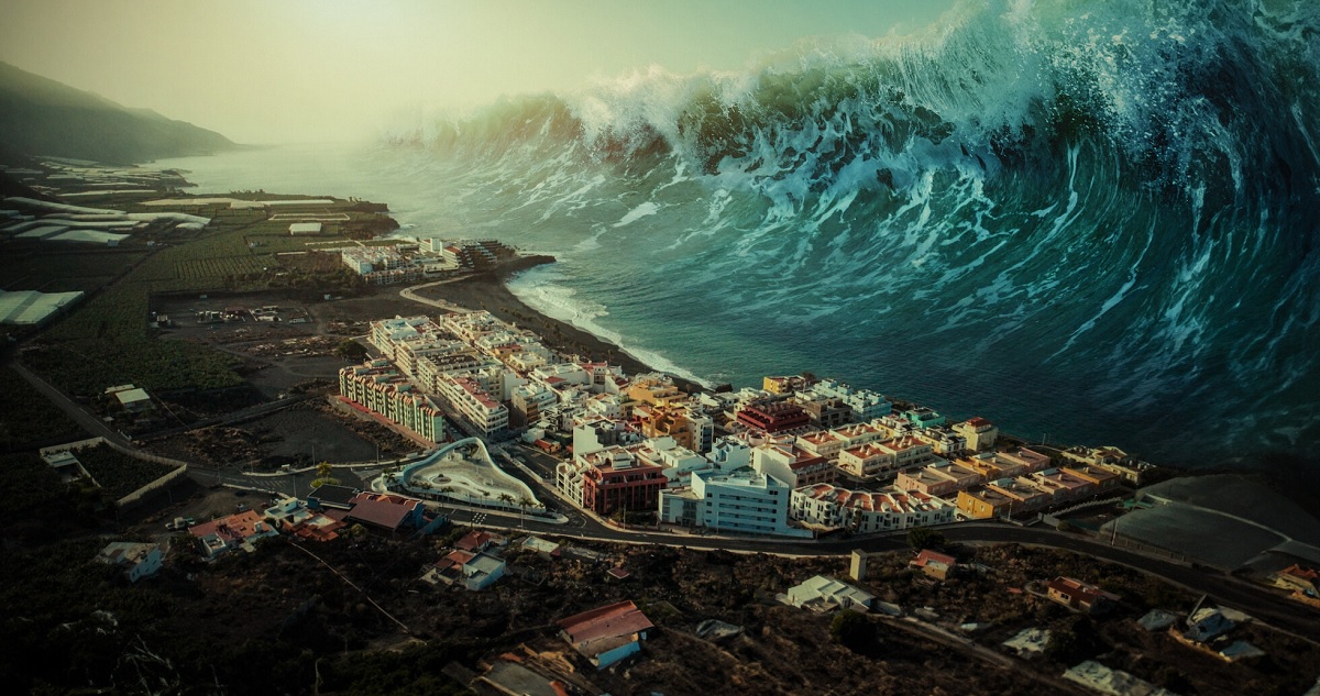 Família em férias enfrenta desastre vulcânico e tsunami fictício