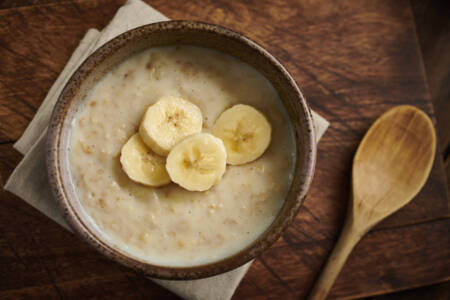 Mingau de aveia com banana