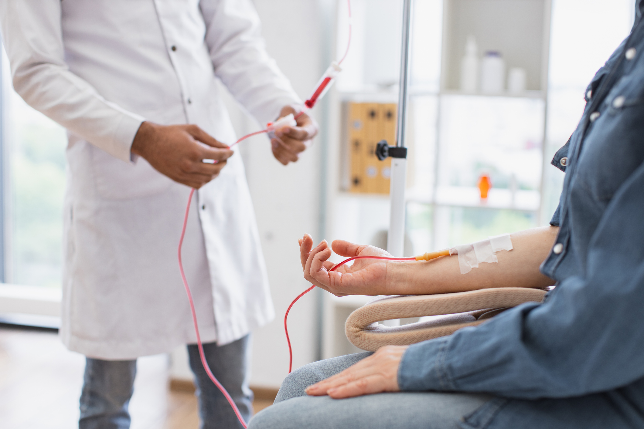 Transfusão de sangue.