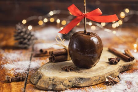 Maça do amor de chocolate