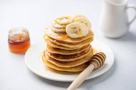 Panqueca americana de banana e aveia