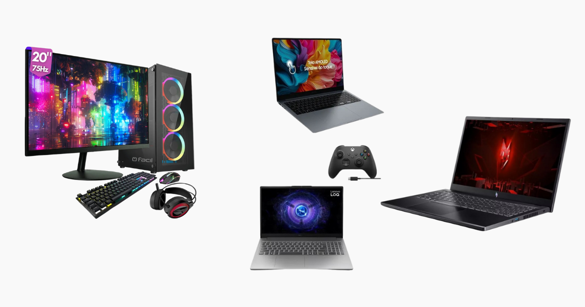Corre pra aproveitar PCs e notebooks gamer com cupons de até R$1.500 OFF