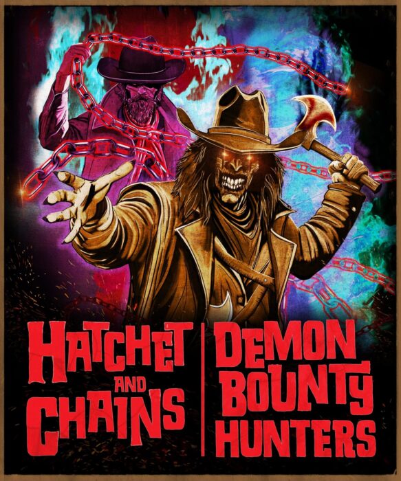 Os cartazes das casas do HHN são atração à parte; esse é do Hatchet and Chains: Demon Bounty Hunters